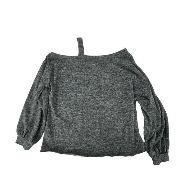 Gray Boat Neck Cozy Soft Long Sleeve Top Balloon Sleeve Size M La Miel Casual - Picture 4 of 6